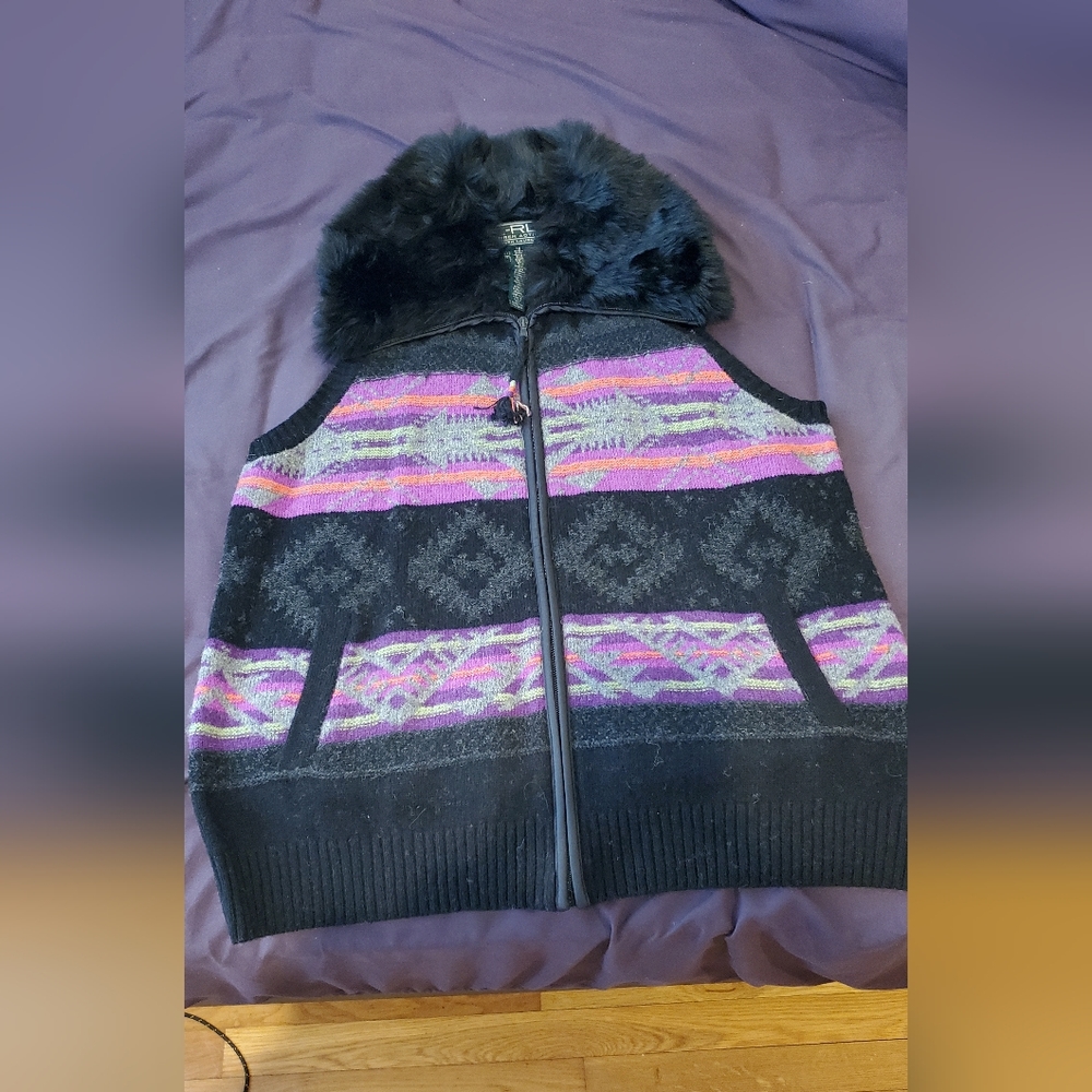 Ralph Lauren Active Faux Fur Sweater Vest